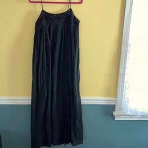 Free People intimates gauzy maxi dress. Has.lace trim at the top and side slit.